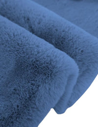 Blue Faux Rabbit Fur Rug - Image 2