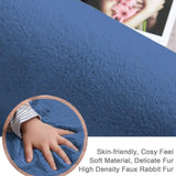 Blue Faux Rabbit Fur Rug - Image 4
