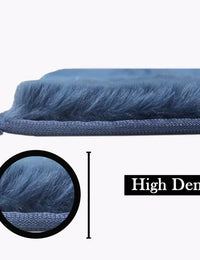 Blue Faux Rabbit Fur Rug - Image 6