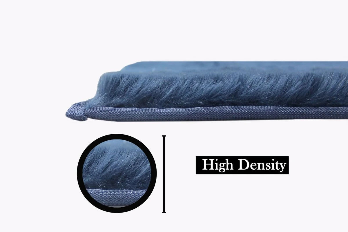 Blue Faux Rabbit Fur Rug - Image 6