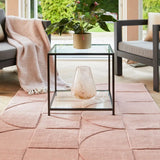 Blush Geometric Hand-Tufted Wool Rug - Image 1