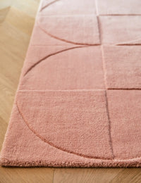 Blush Geometric Hand-Tufted Wool Rug - Image 2