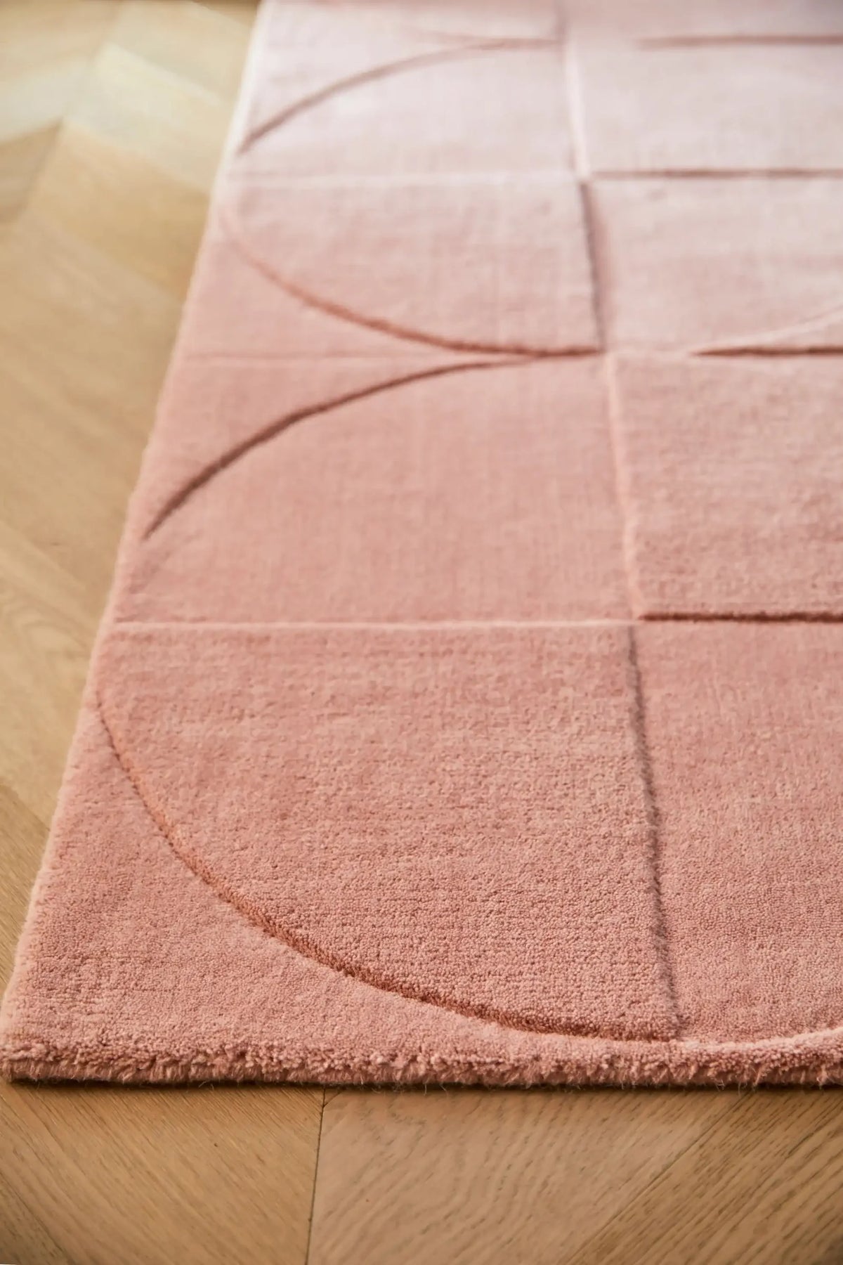 Blush Geometric Hand-Tufted Wool Rug - Image 2