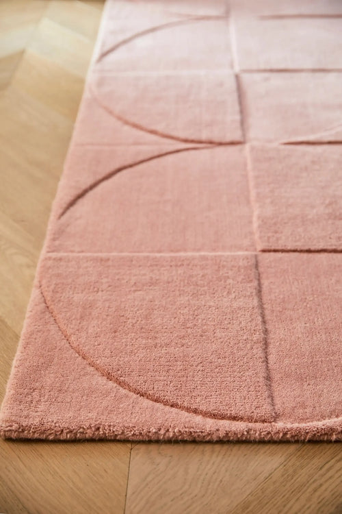 Blush Geometric Hand-Tufted Wool Rug - Image 2
