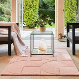 Blush Geometric Hand-Tufted Wool Rug - Image 3