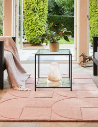 Blush Geometric Hand-Tufted Wool Rug - Image 3