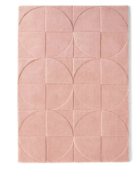 Blush Geometric Hand-Tufted Wool Rug - Image 4