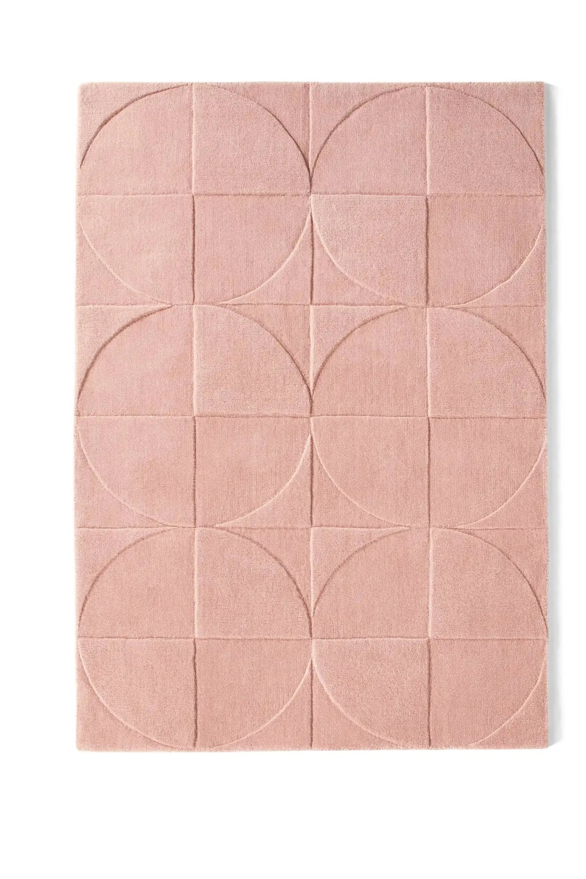 Blush Geometric Hand-Tufted Wool Rug - Image 4