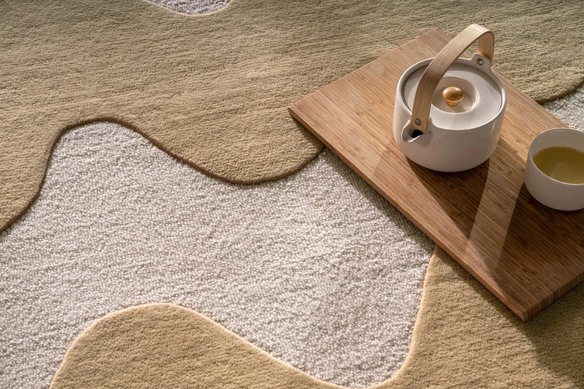 Butter Modern Hand-Tufted Wool Rug - Image 2