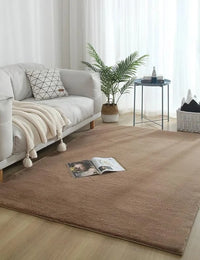 Camel Faux Rabbit Fur Rug - Image 1