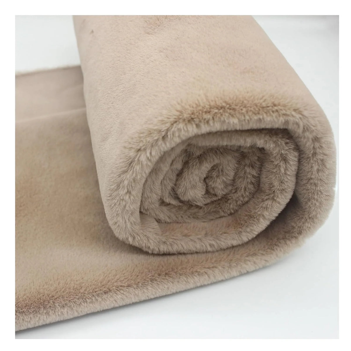 Camel Faux Rabbit Fur Rug - Image 2