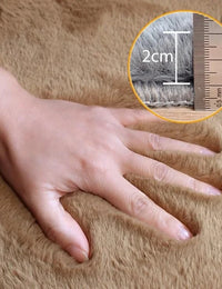 Camel Faux Rabbit Fur Rug - Image 3