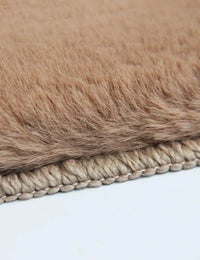 Camel Faux Rabbit Fur Rug - Image 4