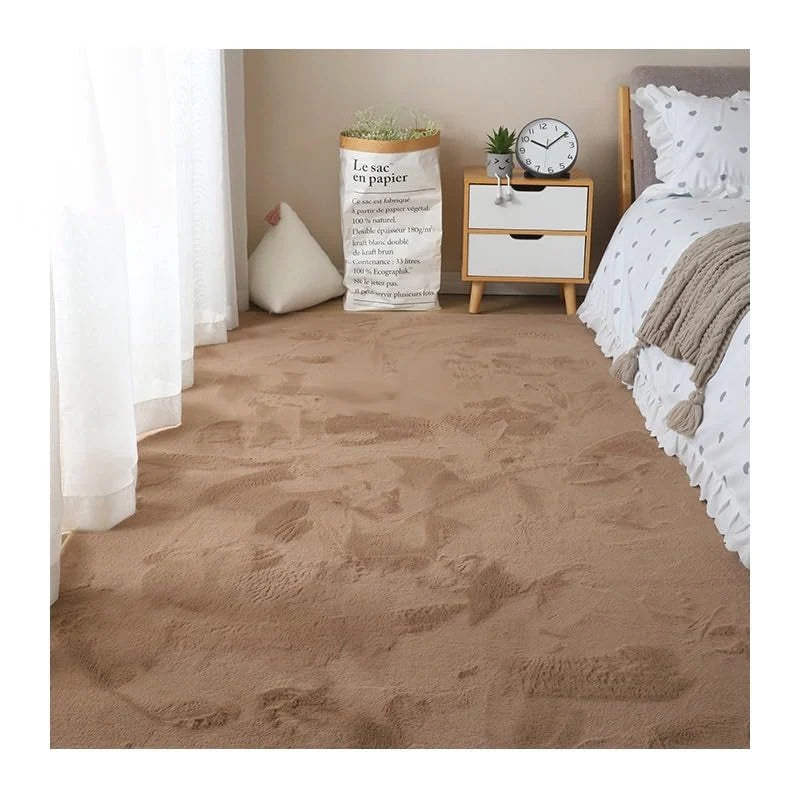 Camel Faux Rabbit Fur Rug - Image 5