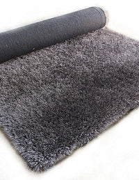 Canvas Grey Solid Plush Shag Rug - Image 3