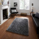 Canvas Grey Solid Plush Shag Rug - Image 5