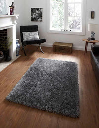 Canvas Grey Solid Plush Shag Rug - Image 5
