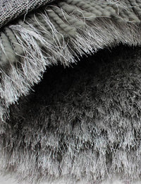Canvas Grey Solid Plush Shag Rug - Image 7