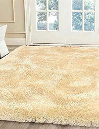 Casper Cream Solid Plush Shag Rug - Image 1