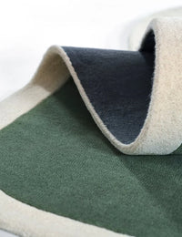 Charlston Green Irregular Hand-Tufted Wool Rug - Image 3