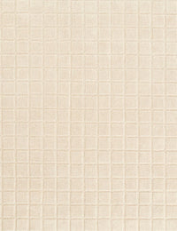 Check Block Grid Ivory Geometric Hand-Tufted Wool Rug - Image 2