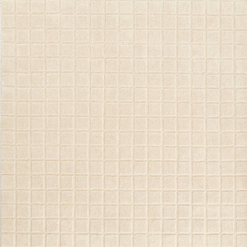 Check Block Grid Ivory Geometric Hand-Tufted Wool Rug - Image 2