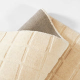 Check Block Grid Ivory Geometric Hand-Tufted Wool Rug - Image 3