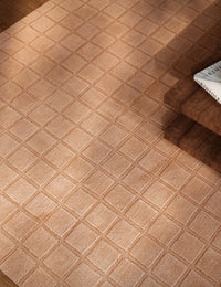 Check Blush Geometric Hand-Tufted Wool Rug - Image 1