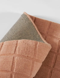Check Blush Geometric Hand-Tufted Wool Rug - Image 3