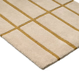 Check Bronze Yellow Geometric Hand-Tufted Wool Rug - Image 4