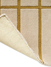 Check Bronze Yellow Geometric Hand-Tufted Wool Rug - Image 5