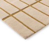 Check Bronze Yellow Geometric Hand-Tufted Wool Rug - Image 6