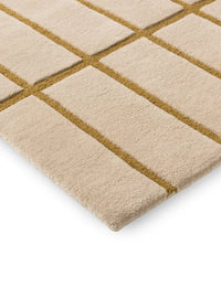 Check Bronze Yellow Geometric Hand-Tufted Wool Rug - Image 6