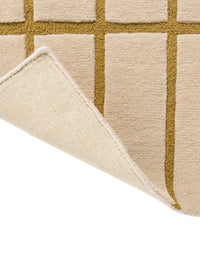 Check Bronze Yellow Geometric Hand-Tufted Wool Rug - Image 7