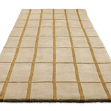 Check Bronze Yellow Geometric Hand-Tufted Wool Rug - Image 8