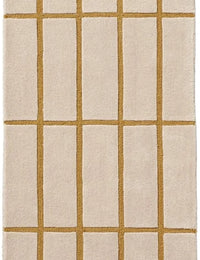 Check Bronze Yellow Geometric Hand-Tufted Wool Rug - Image 9