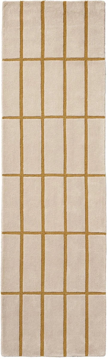 Check Bronze Yellow Geometric Hand-Tufted Wool Rug - Image 9
