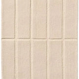 Check Natural White Geometric Hand-Tufted Wool Rug - Image 2