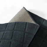 Check Navy Geometric Hand-Tufted Wool Rug - Image 2