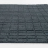 Check Navy Geometric Hand-Tufted Wool Rug - Image 3