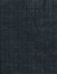Check Navy Geometric Hand-Tufted Wool Rug - Image 4