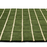 Check Olive Green Geometric Hand-Tufted Wool Rug - Image 4