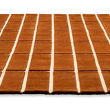 Check Plaid Brown Geometric Hand-Tufted Wool Rug - Image 4