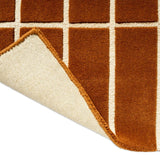 Check Plaid Brown Geometric Hand-Tufted Wool Rug - Image 6