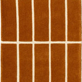 Check Plaid Brown Geometric Hand-Tufted Wool Rug - Image 8