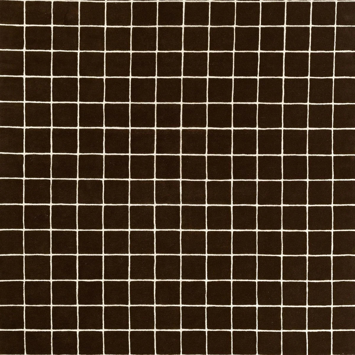 Check Windowpane Brown Geometric Hand-Tufted Wool Rug - Image 2