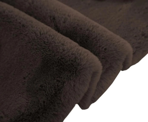 Chocolate Faux Rabbit Fur Rug - Image 2