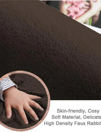 Chocolate Faux Rabbit Fur Rug - Image 4