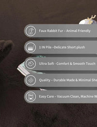 Chocolate Faux Rabbit Fur Rug - Image 7