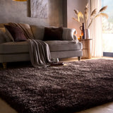 Chocolate Solid Plush Shag Rug - Image 1